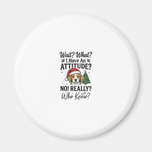 Lustige Weihnachts-Hunde-Einstellung Vintage-Gravu Magnet