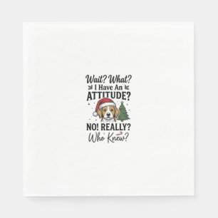 Lustige Weihnachts-Hunde-Einstellung Vintage-Gravu Serviette