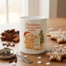 Lustige Weihnachts-Kakao-Tasse Kalorien zählen nic