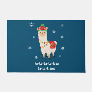 Lustige Weihnachts-Lama-Wortspiel-Weihnachtsmatte Fußmatte