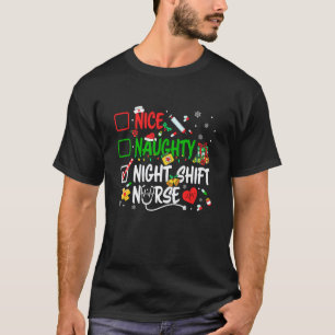 Lustige Weihnachts-Nachtschicht-Krankenschwester T-Shirt