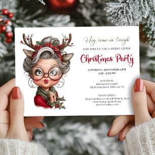 Lustige Weihnachts-Oma-Festparty-Einladung Einladung