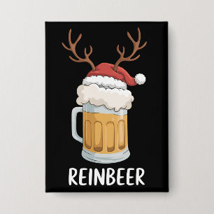 Lustige Weihnachts-Paarmatching-Reinbeer-Feiertage Button
