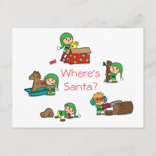 Lustige Weihnachts-Postkarte Santas beschäftigte E Feiertagspostkarte