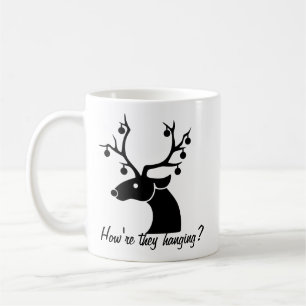 Lustige Weihnachts-Rentier-Ornamente Silhouette Tasse