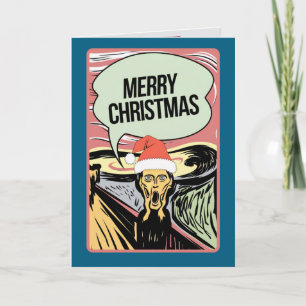 Lustige Weihnachts-Schrei-Feier Karte