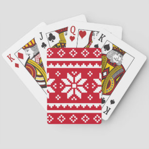 Lustige Weihnachts-Spielkarte mit nordischem Muste Spielkarten