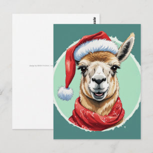 Lustige Weihnachts-Tierlieblinge - Lama 1 Postkarte