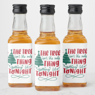 lustige Weihnachtsbaumkunst Alkoholflaschenetikett