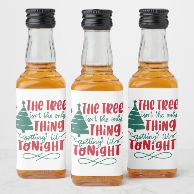 lustige Weihnachtsbaumkunst Alkoholflaschenetikett (Flaschen)