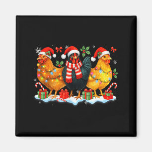 Lustige Weihnachtsbeleuchtung Bauernhof Tier Huhn  Magnet