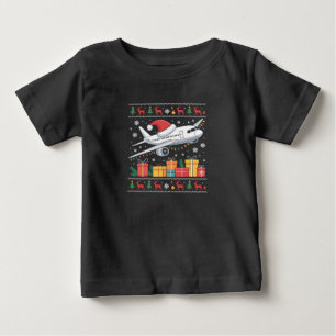 Lustige Weihnachtsbeleuchtung Baum Weihnachtsmann Baby T-shirt
