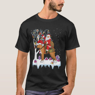 Lustige Weihnachtsbeleuchtung Baum Weihnachtsmann  T-Shirt