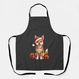 Lustige Weihnachtsbeleuchtung Weihnachtsmannmütze Schürze
