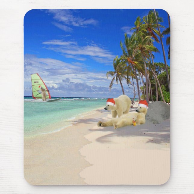 Lustige WeihnachtsEisbären Mousepad (Vorne)