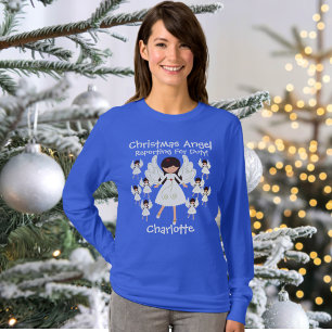 Lustige Weihnachtsengel mit Namen T-Shirt