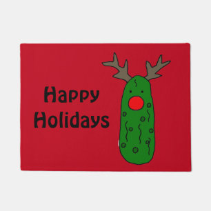 Lustige Weihnachtsessiggurken-Ren-Kunst Fußmatte