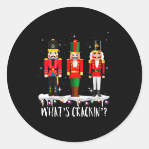 Lustige Weihnachtsfamilie Whats Crackin_ Nussknack Runder Aufkleber