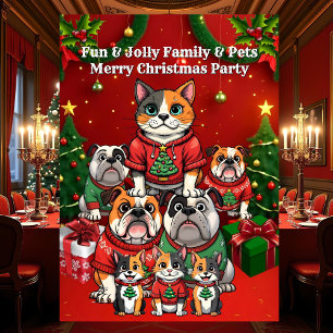 Lustige Weihnachtsfeier hässliche Sweatshirts Hund Einladung