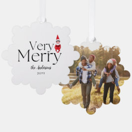 lustige Weihnachtsfeiertage mit Familie Ornament Karte