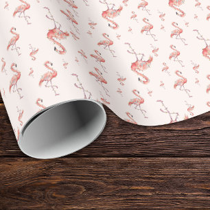 Lustige Weihnachtsferien Flamingo Lichter Rosa Pin Geschenkpapier