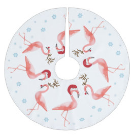 Lustige Weihnachtsflamingo-Sankt-Renkostüme Polyester Weihnachtsbaumdecke