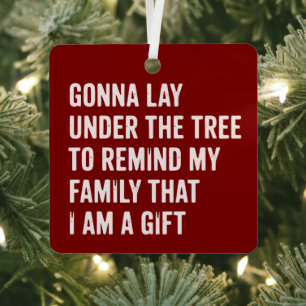 Lustige Weihnachtsgeschenke unter dem Baum Ornament Aus Metall