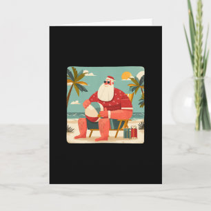 Lustige Weihnachtsgrafik mit Strand-Santa und Urla Karte