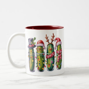 Lustige Weihnachtsgurke Dillgurken Feiertagsgurke  Zweifarbige Tasse