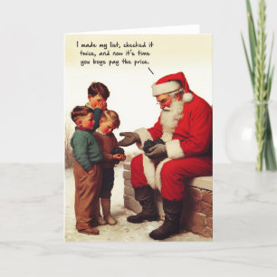 Lustige Weihnachtskarte - Die unartige Liste Feiertagskarte