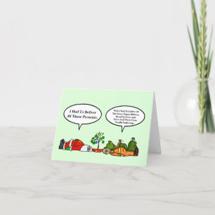 Lustige Weihnachtskarte Erschöpfter Weihnachtsmann Karte