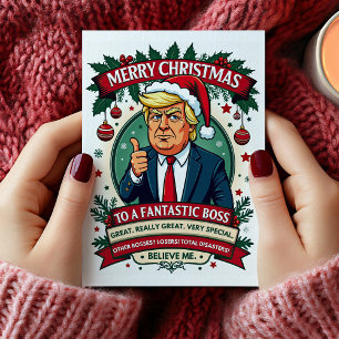 Lustige Weihnachtskarte für den Chef Feiertagskarte