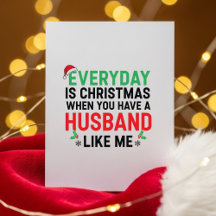 Lustige Weihnachtskarte für Ehefrau vom liebenden