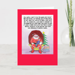 Lustige Weihnachtskarte für Gamers Feiertagskarte