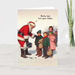 Lustige Weihnachtskarte - Geschenke von Santa Feiertagskarte