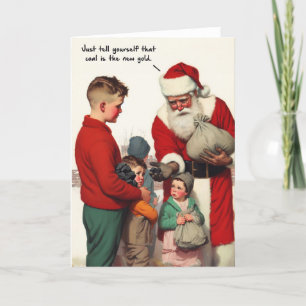 Lustige Weihnachtskarte - Kohle von Sankt Nikolaus Feiertagskarte