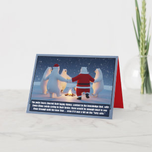 Lustige Weihnachtskarte mit einem lustigen Eisbär- Karte