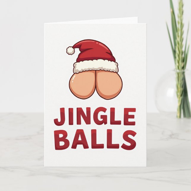 Lustige Weihnachtskarte mit Jingle Balls Karte (Vorderseite)