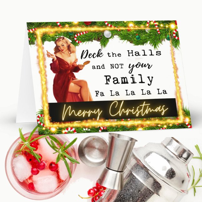 Lustige Weihnachtskarte Retro Beste Freundin "Deck Karte (Von Creator hochgeladen)