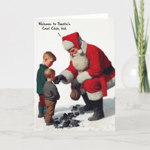 Lustige Weihnachtskarte - Santas Kohle-Club Feiertagskarte