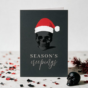 Lustige Weihnachtskarte Seasons Creepings Schädel Karte