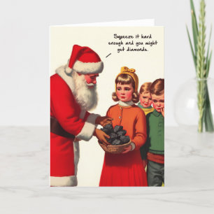 Lustige Weihnachtskarte - Vintage-Santa-Gemälde Feiertagskarte