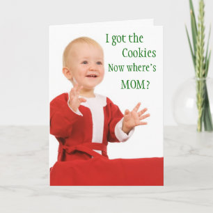 Lustige Weihnachtskarte vom Baby Feiertagskarte