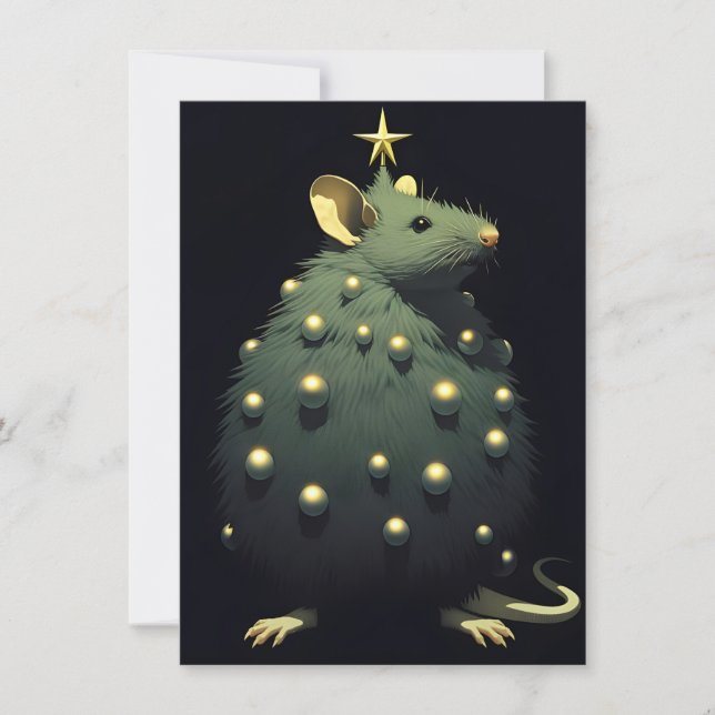 Lustige Weihnachtskarten mit Ratten Feiertagskarte (Vorderseite)