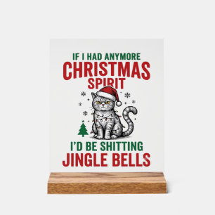 Lustige Weihnachtskatze Geist Vintage Gravur Desig Acrylschild
