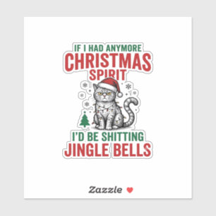 Lustige Weihnachtskatze Geist Vintage Gravur Desig Aufkleber