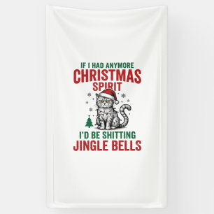 Lustige Weihnachtskatze Geist Vintage Gravur Desig Banner