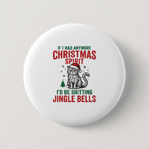Lustige Weihnachtskatze Geist Vintage Gravur Desig Button