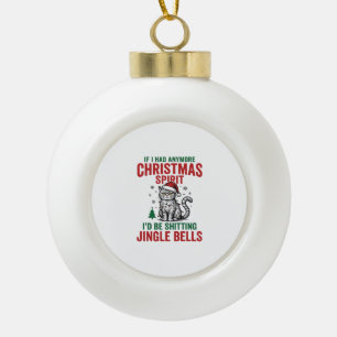 Lustige Weihnachtskatze Geist Vintage Gravur Desig Keramik Kugel-Ornament