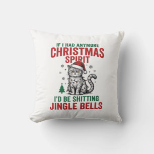 Lustige Weihnachtskatze Geist Vintage Gravur Desig Kissen